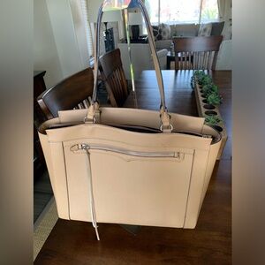 Rebecca Minkoff Beige Saffiano Leather Tote